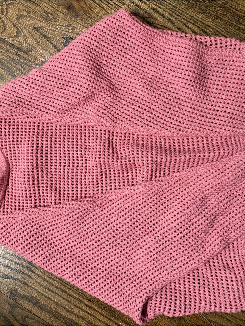 Ann Taylor Pink Open Weave Knit Sweater